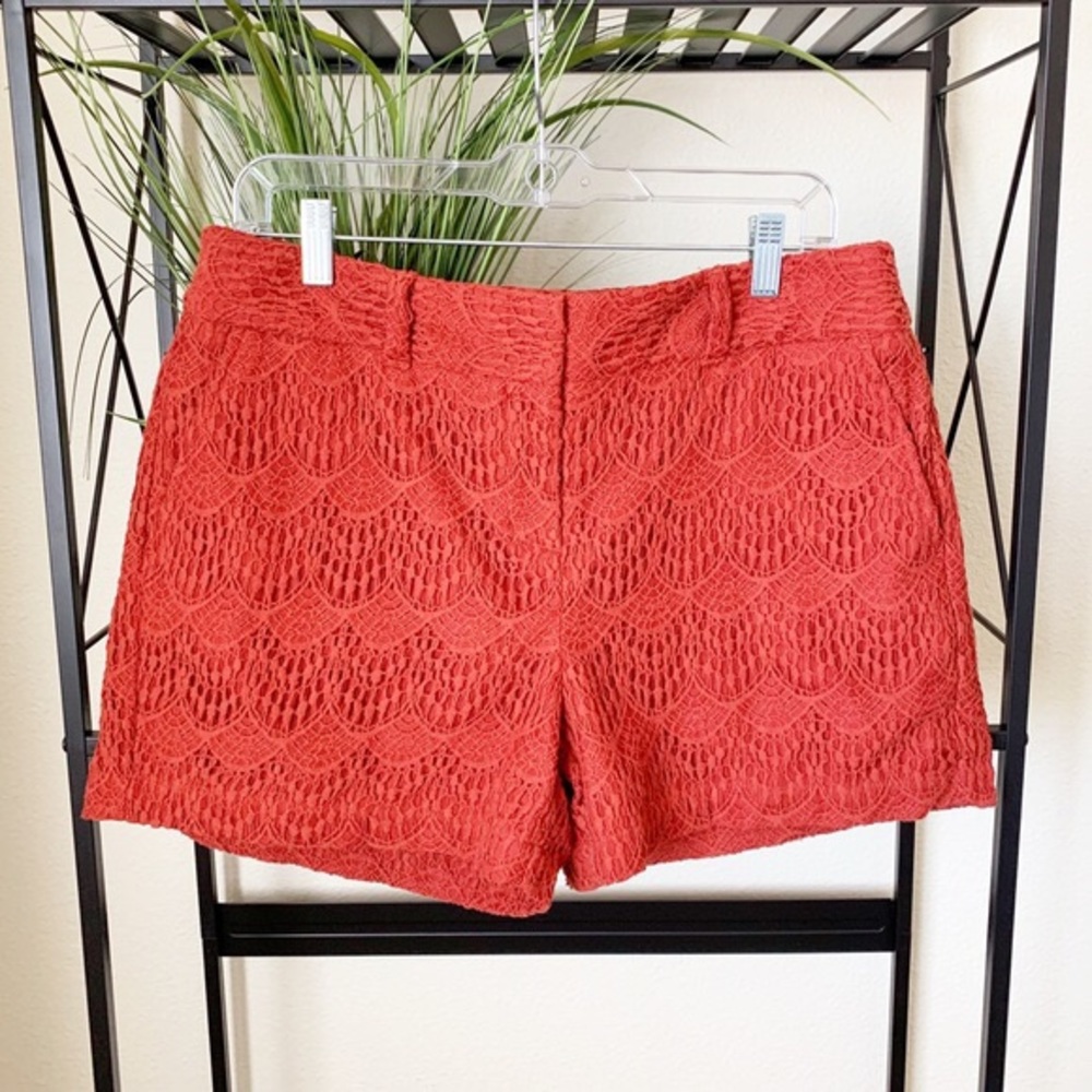 Loft orange crocheted shorts